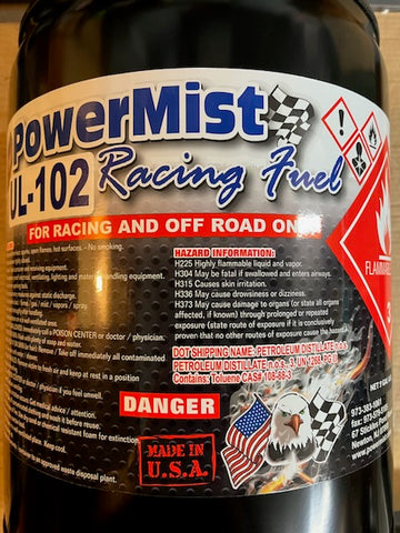 Powermist UL-102 Unleaded Race Fuel 100/octane